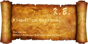 Klepács Bettina névjegykártya